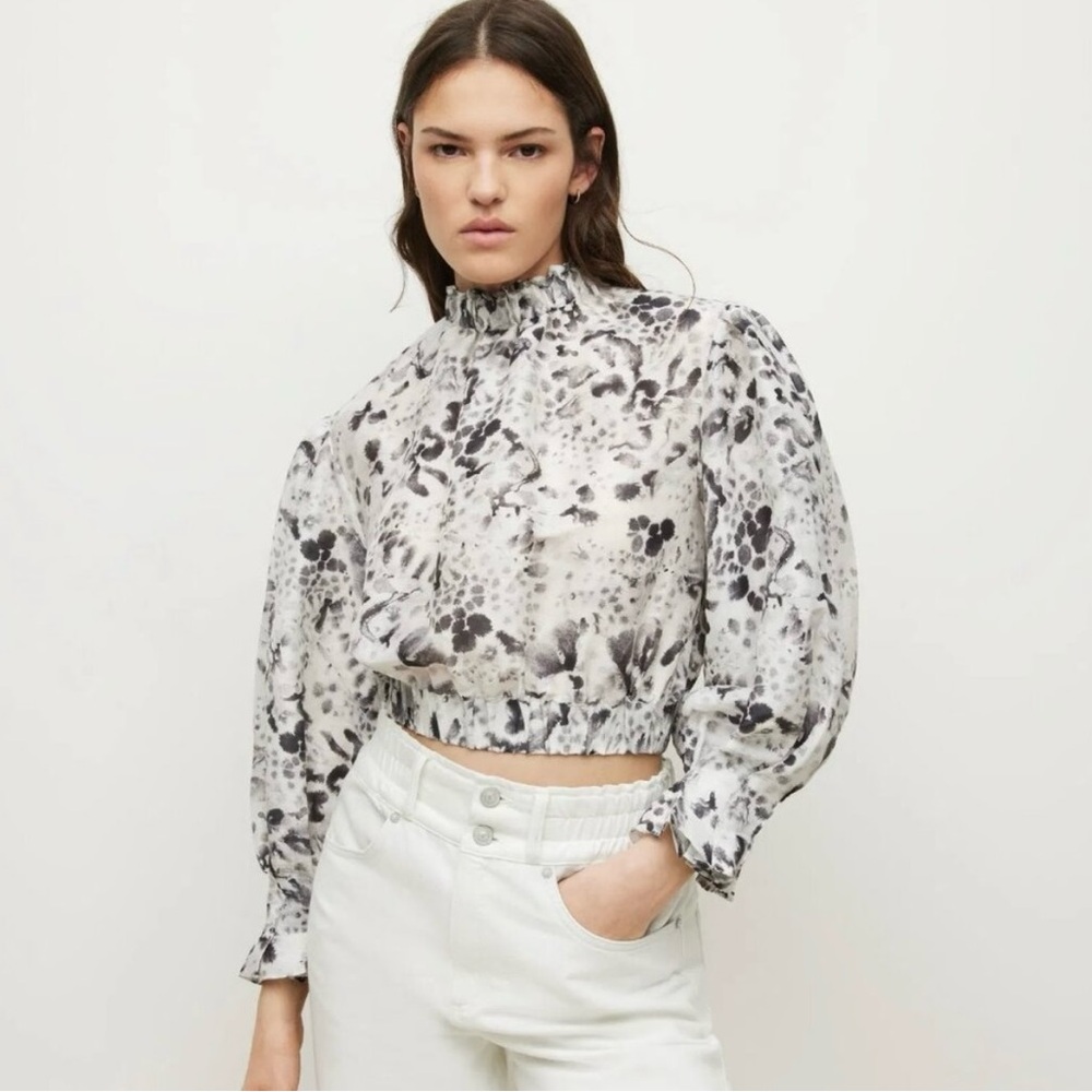 AllSaints Luna Waktu Linen & Silk Top